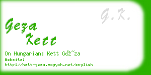 geza kett business card